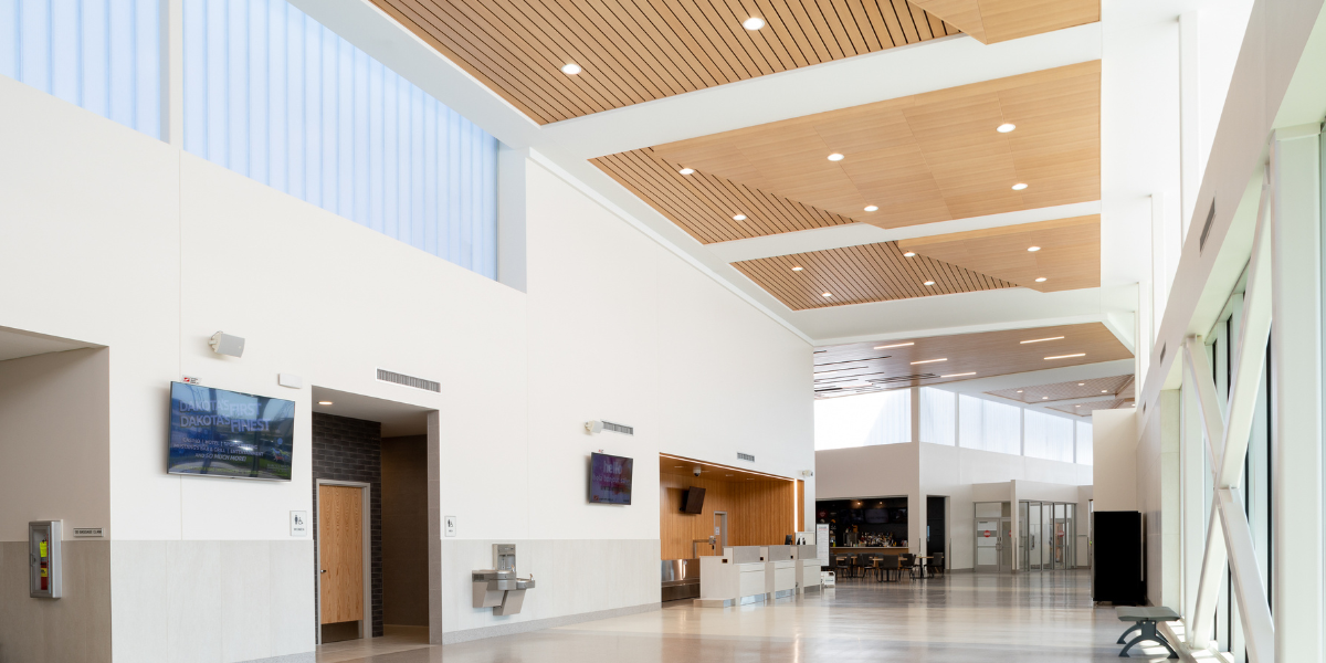 Inside the building